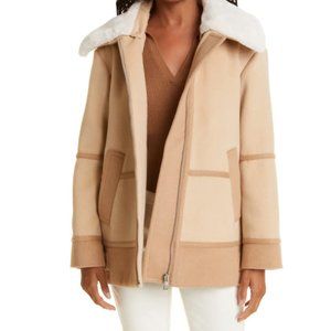 CLUB MONACO Mix Media Wool Blend Coat with Detachable Faux Shearling Liner, Mai